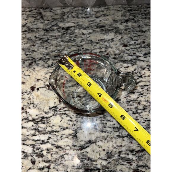 Anchor Hocking Measuring Cup Glass 2-Cup Red Lettering Hook Handle USA - Picture 3 of 6
